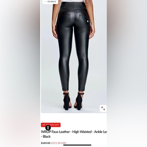 High-Waisted Black Faux Leather Leggings - Picture 3 of 4